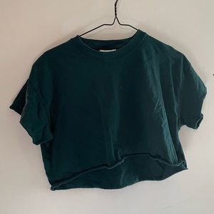 Top Shop Forrest Green Cropped T-Shirt
